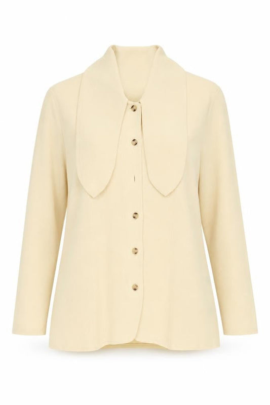 Womens UK Size 12 BASSINI Beige Polyester Button-Up