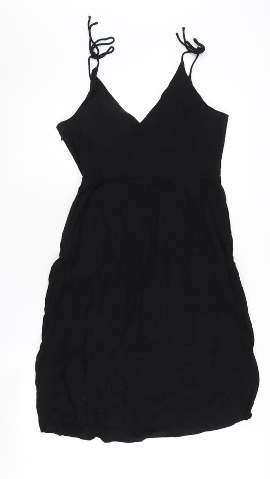 & Other Stories Women's Black V-Neck Strappy Dress Size 8