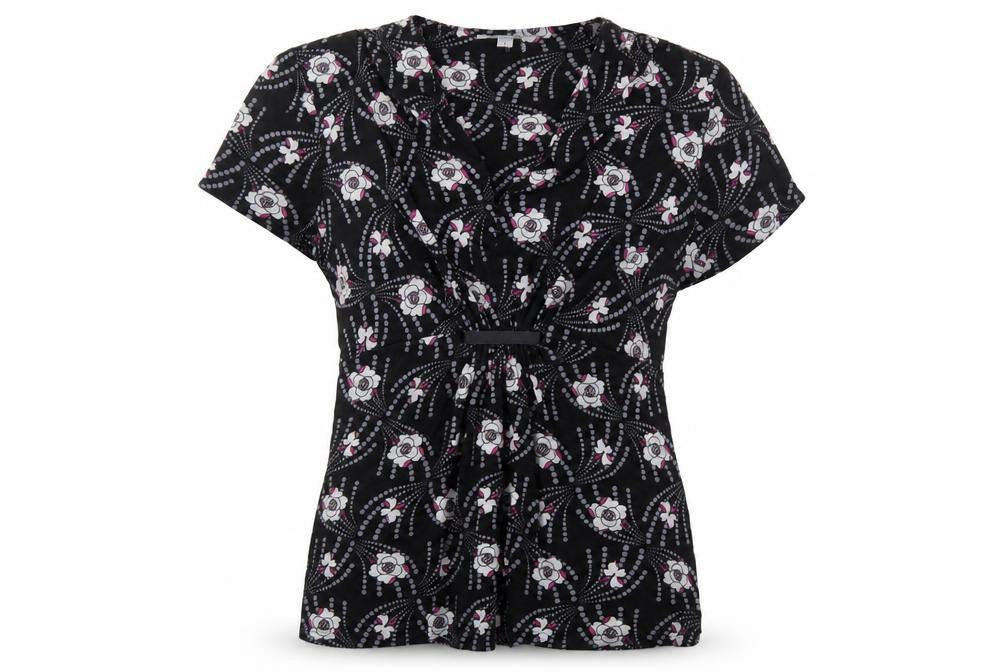 Womens UK Size 10 J.Taylor Black Viscose Blend Blouse