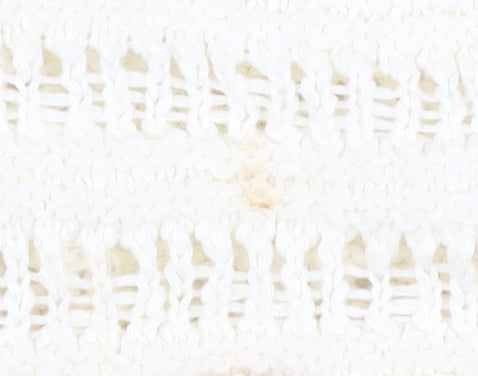 Hollister Women's Ivory Knit V-Neck Pullover Jumper XS