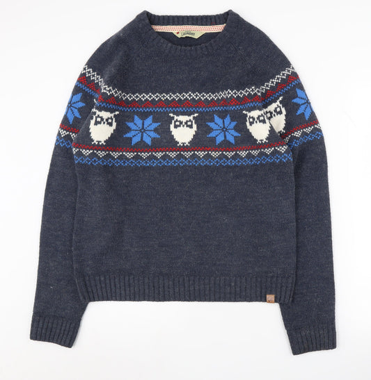 Tokyo Laundry Men’s Blue Owl Fair Isle Pullover L