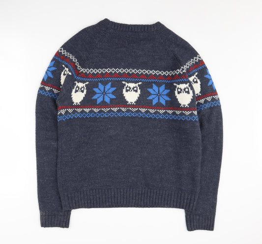 Tokyo Laundry Men’s Blue Owl Fair Isle Pullover L