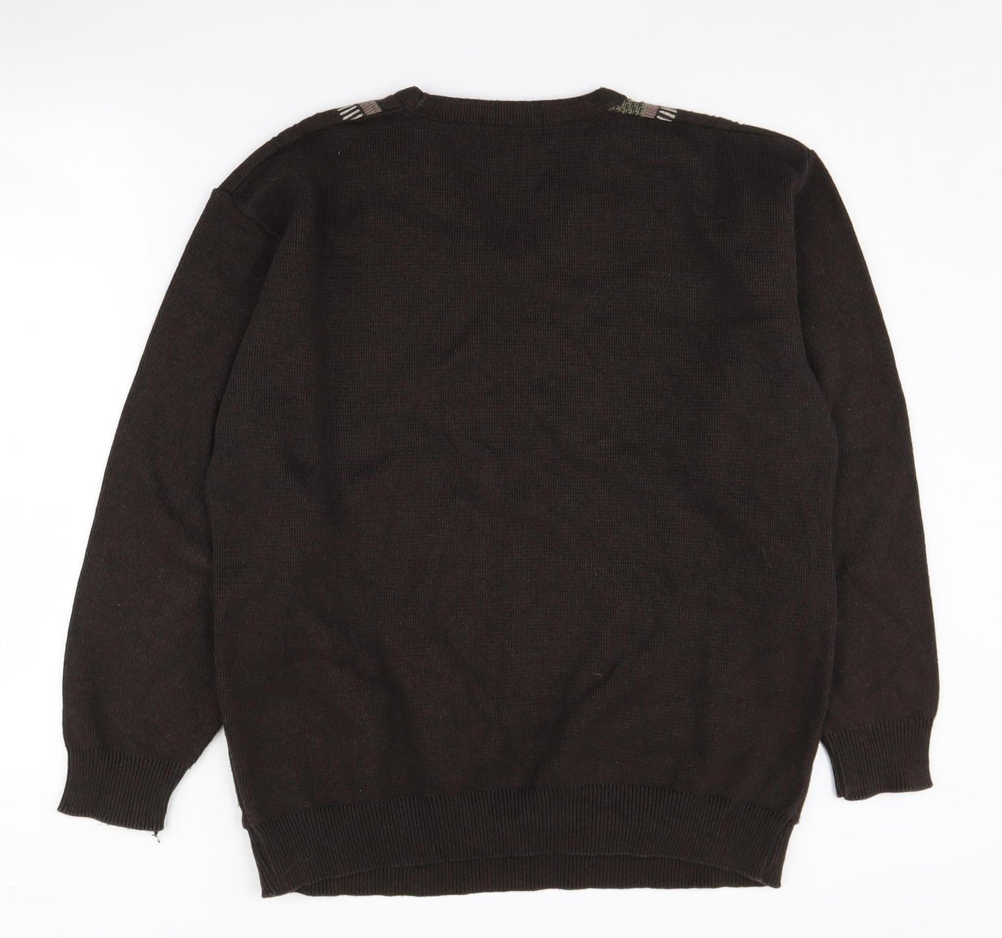 Greenwoods Men's Brown Pullover Jumper, L, V-Neck