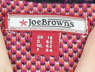 Joe Browns Women's Multicoloured Geometric Pullover Jumper Size 16