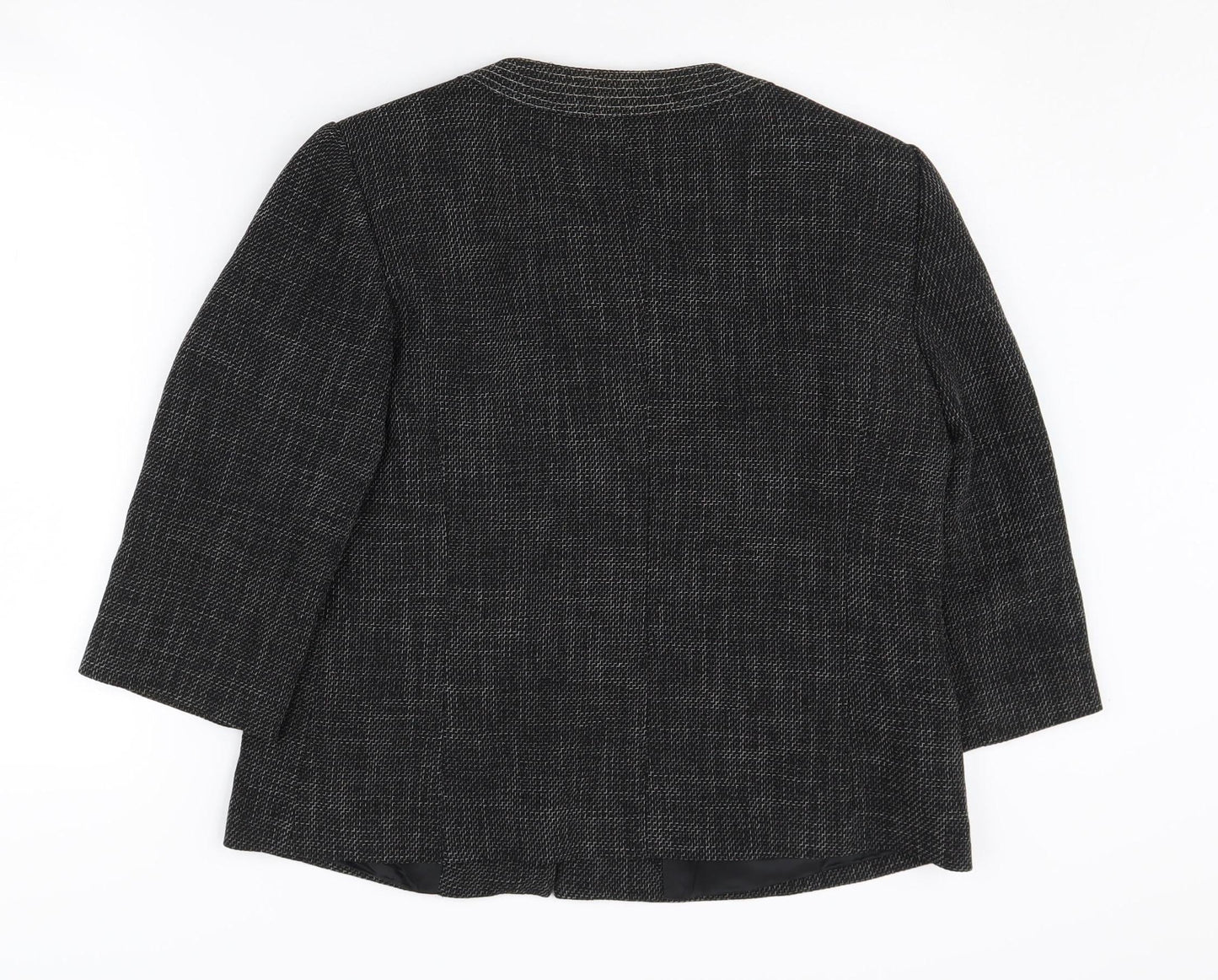 Jaeger Women's Black Blazer - Size 12, Elegant and Sophisticated