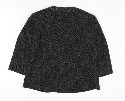 Jaeger Women's Black Blazer - Size 12, Elegant and Sophisticated