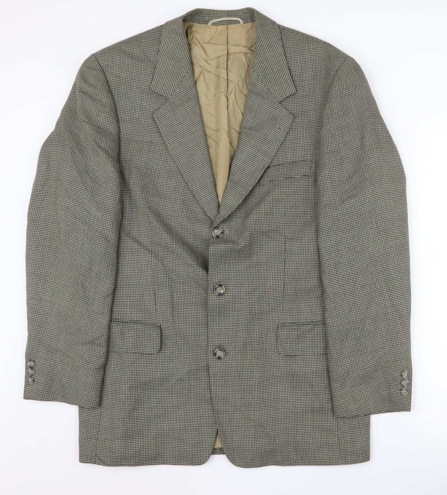 Desch Men's Grey Geometric Blazer, UK Size 40L