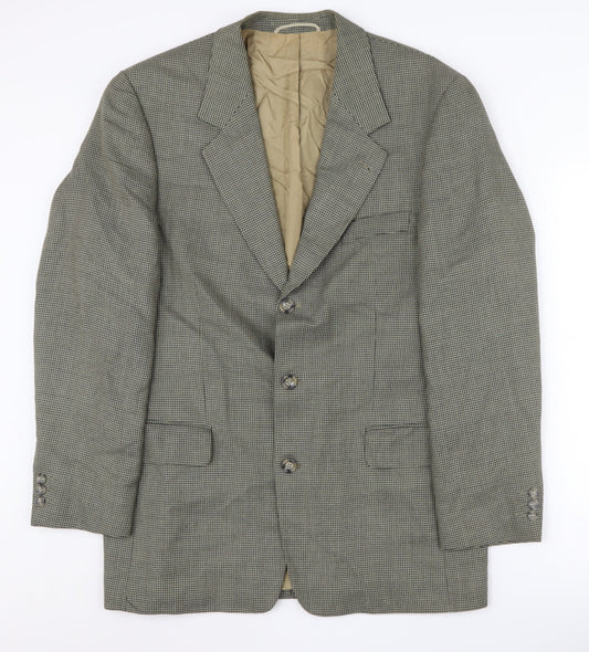 Desch Men's Grey Geometric Blazer, UK Size 40L