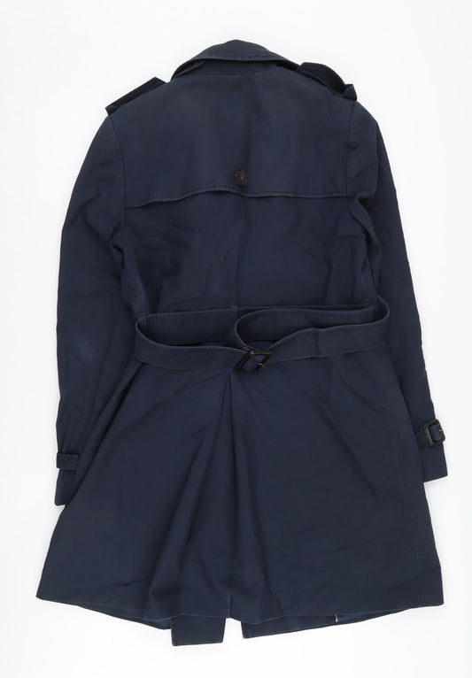 Jack Wills Women's Blue Trench Coat Size 12