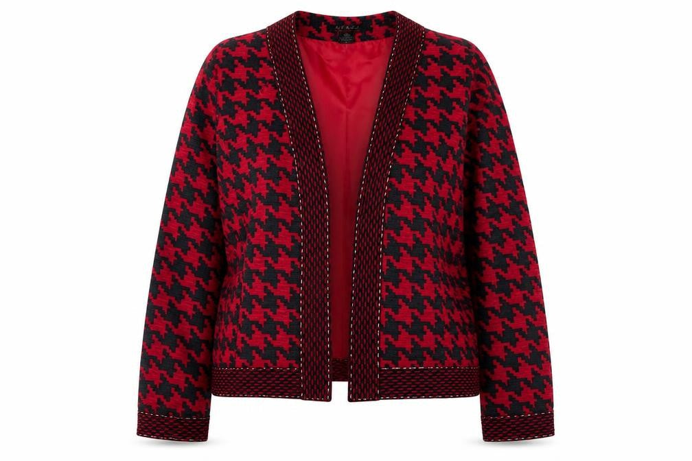 N.Y. Appeal Women's Red & Black Silk Blazer, Size XXL
