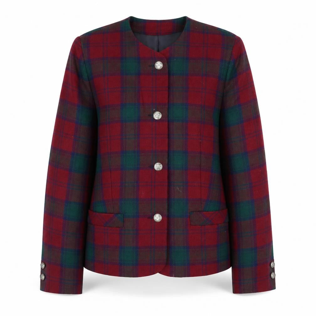 Edinburgh Heritage Women’s Red Plaid Wool Blazer Size 14