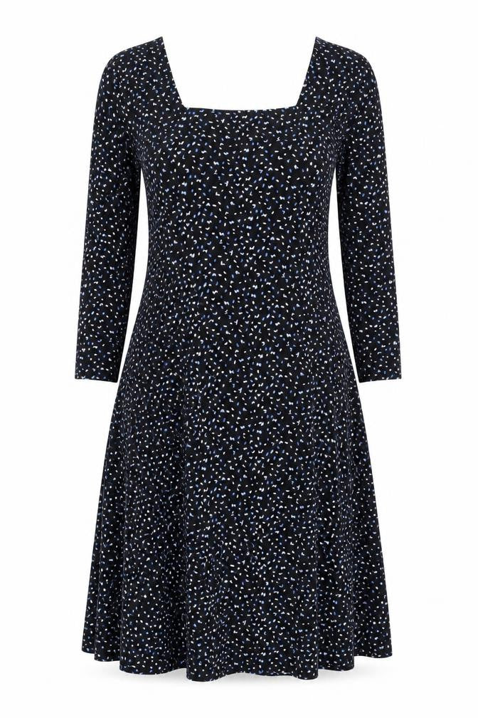 QED London Women's Black Fit & Flare Dress Size 12