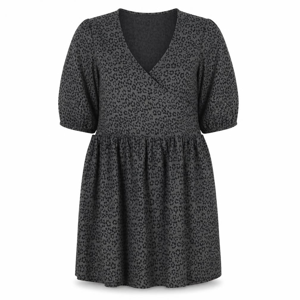 ASOS DESIGN Women’s Black Animal Print Smock Dress 8