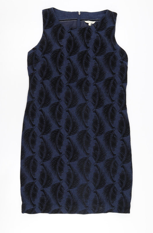 White Stuff Women's Blue Shift Dress Size 12 Geometric