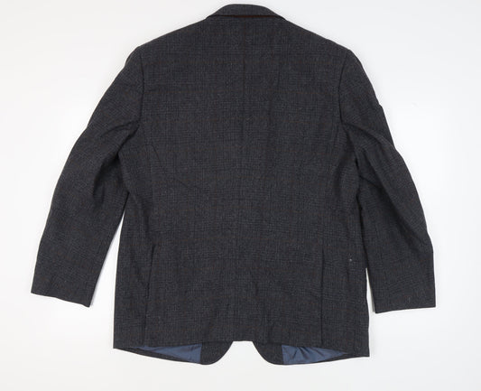 Marks and Spencer Men's Grey Check Blazer 46R