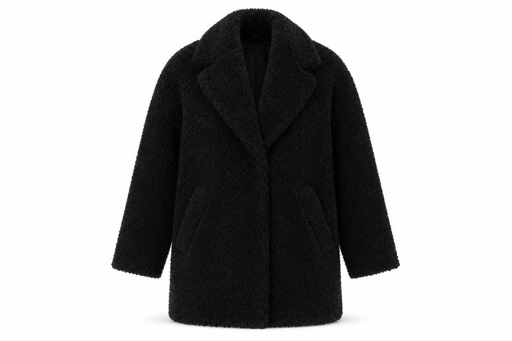 H&M Women's Black XS Overcoat - Stylish Mid-Length