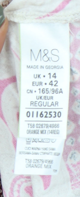 Marks and Spencer Women's Multicoloured Paisley Sheath Dress 14