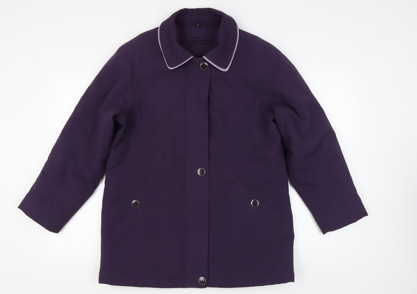 Finesse Women's Purple Buttoned Coat 14