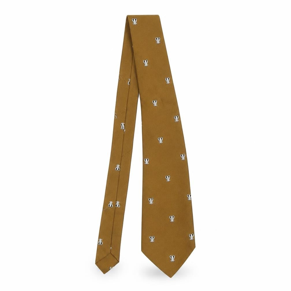 A Countryman Original Men's Brown Silk Embroidered Tie