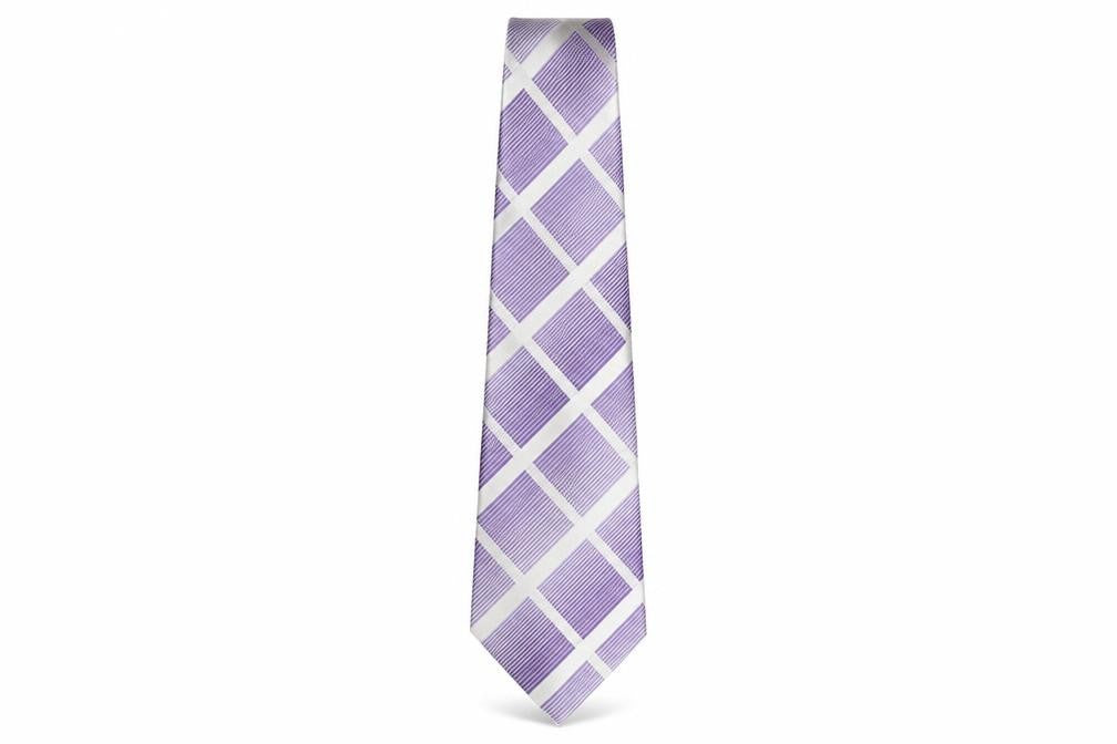 Tom English Men's Purple Plaid Silk Tie One Size