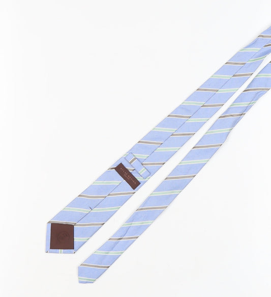 Atlas Design Men's Blue Striped Silk Linen Tie