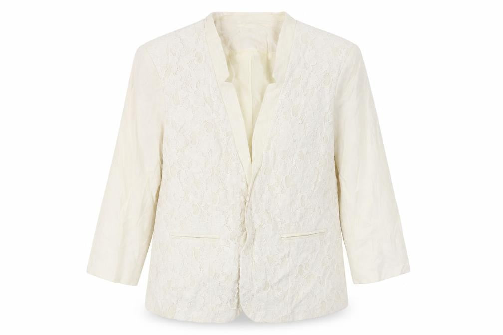 Bonmarché Women Ivory Blazer, Size 16, Lace, 3/4 Sleeve
