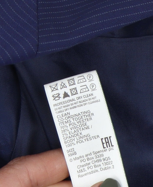 Marks and Spencer Men's Blue Suit Jacket - Size 40 Short