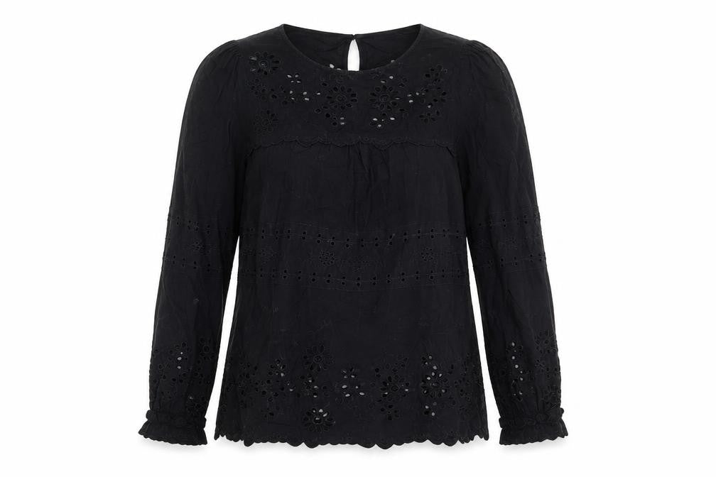 Hush Women's Black Embroidered Blouse Size 6