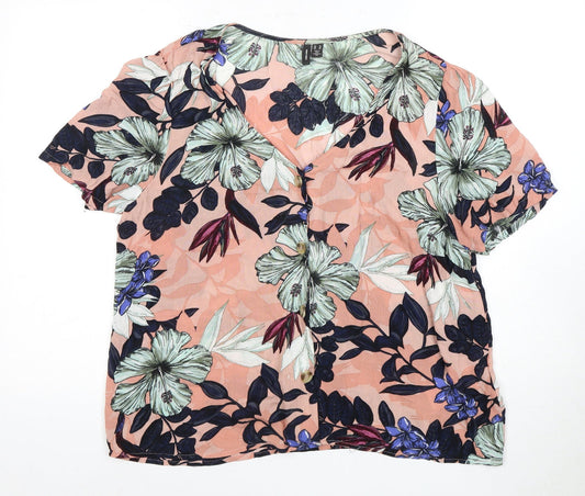 Vero Moda Women's Multicoloured Floral Button-Up Blouse XL