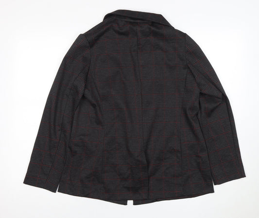 New Look Women's Black Plaid Blazer Size 12