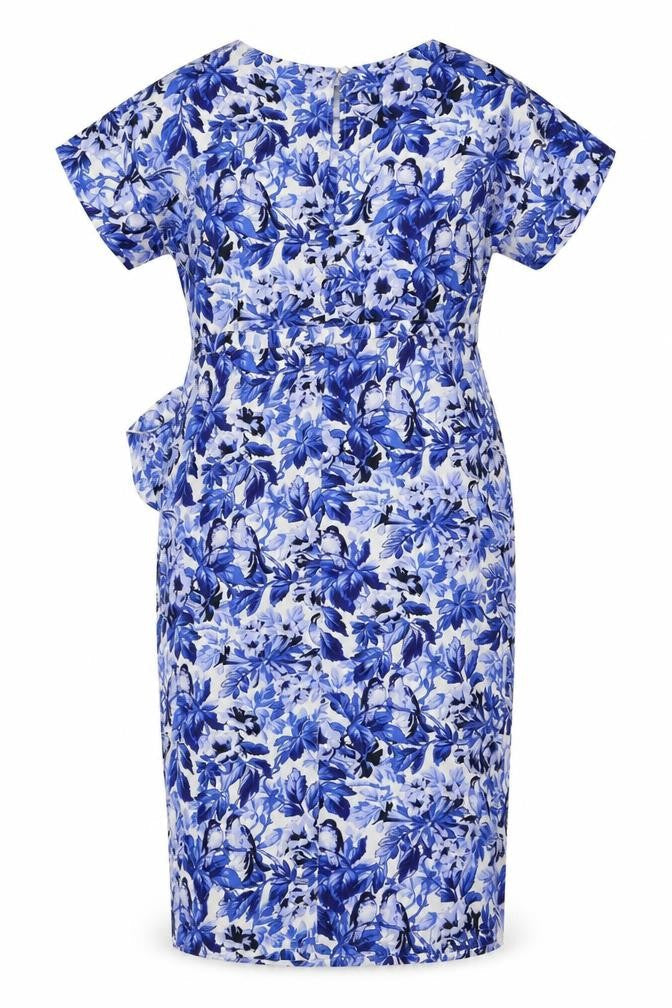 ASOS Women's Blue Floral Strapless Dress Size 14