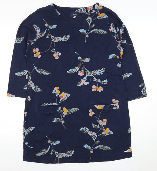 Joules Women's Blue Floral Shift Dress Size 14