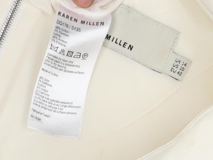 Karen Millen Women's Ivory Belted Sheath Dress