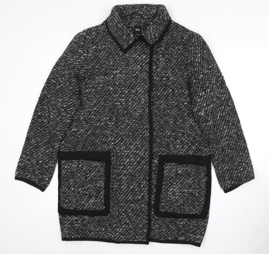 Asos Women's Black Mid-Length Wool Coat Size 14
