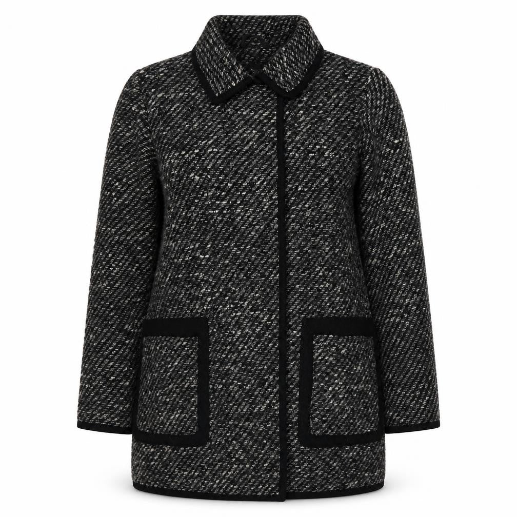 Asos Women's Black Mid-Length Wool Coat Size 14