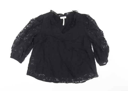 Thought Women's Black V-Neck Blouse Size 14