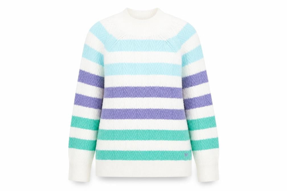 Womens UK 10 Regular Crew Clothing Company Multicoloured Pullover Tight-Knit