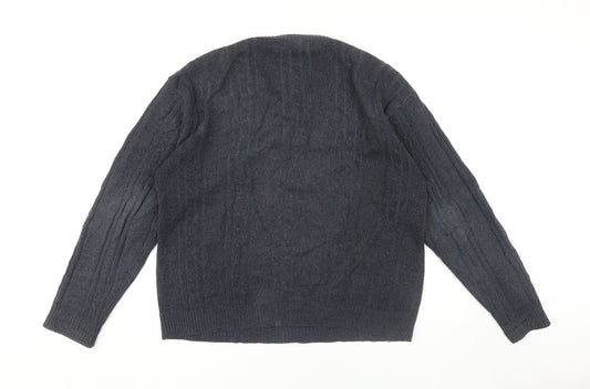 Savatinni Men’s Grey Cable-Knit Pullover Jumper L