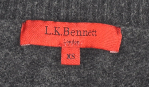 L.K. Bennett Women's Grey V-Neck Pullover Jumper XS