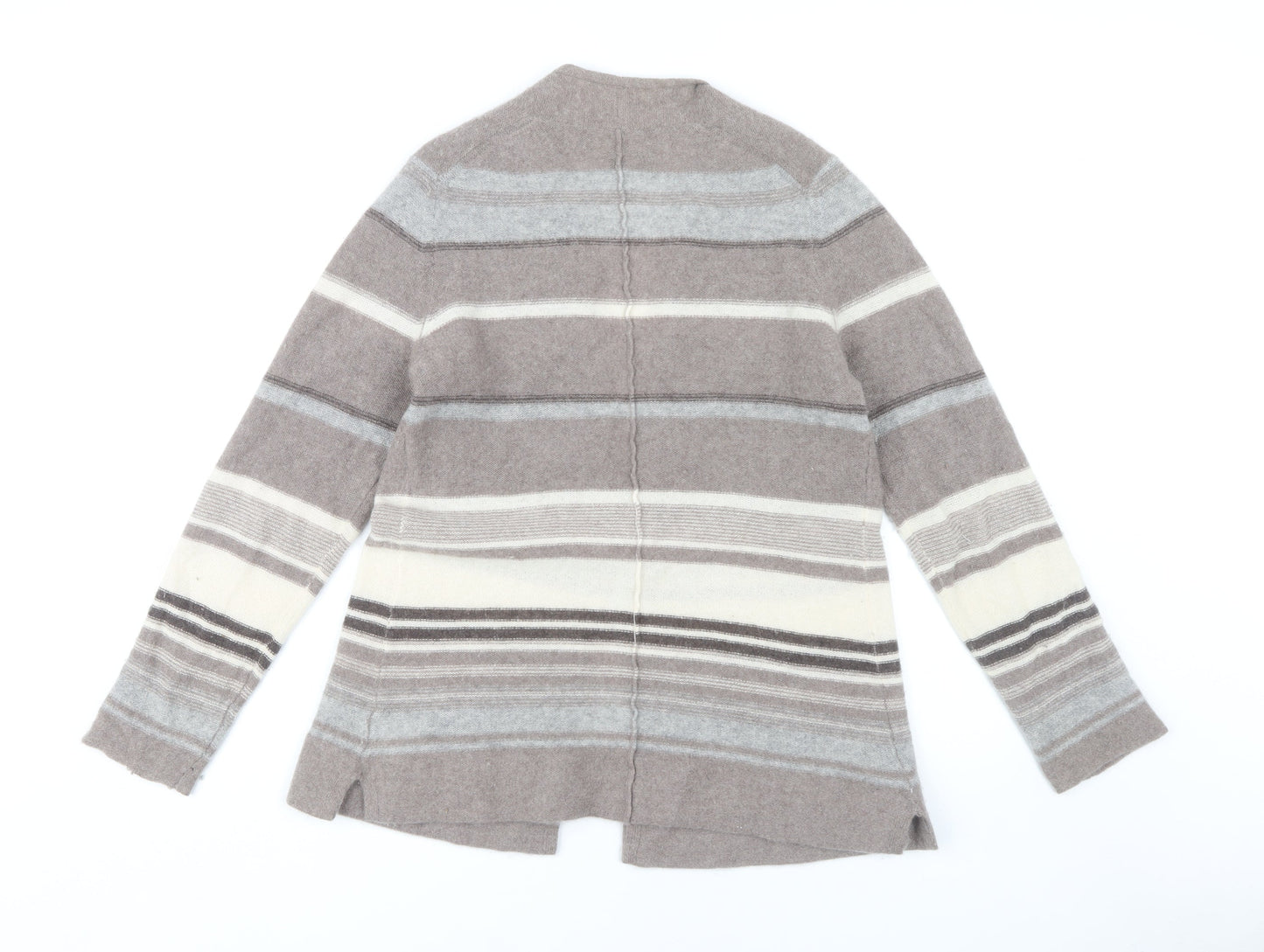Paul Costelloe Women's Grey Cardigan M Striped Cashmere