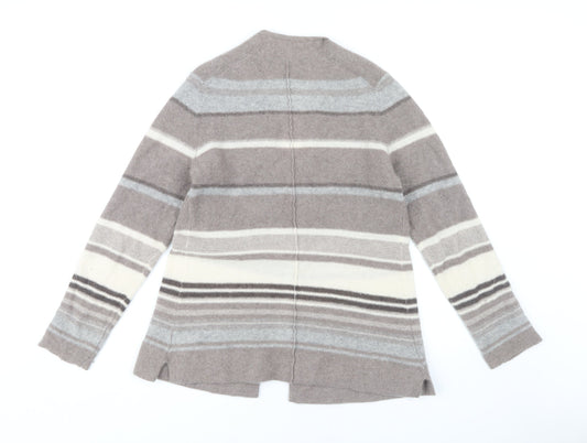 Paul Costelloe Women's Grey Cardigan M Striped Cashmere