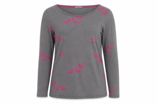 Womens UK Size 8 Boden Grey Lyocell Blend T-Shirt