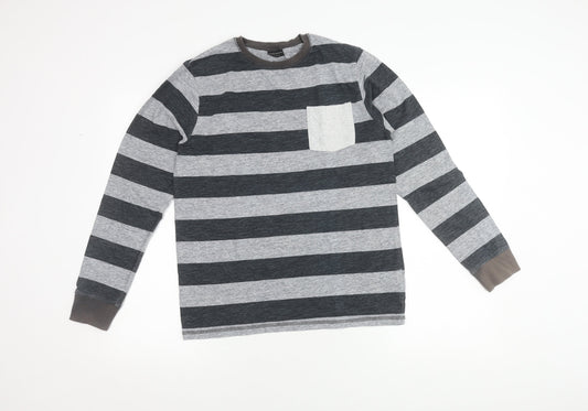 Next Boys Grey Striped Long Sleeve T-Shirt, 14 Years, Casual