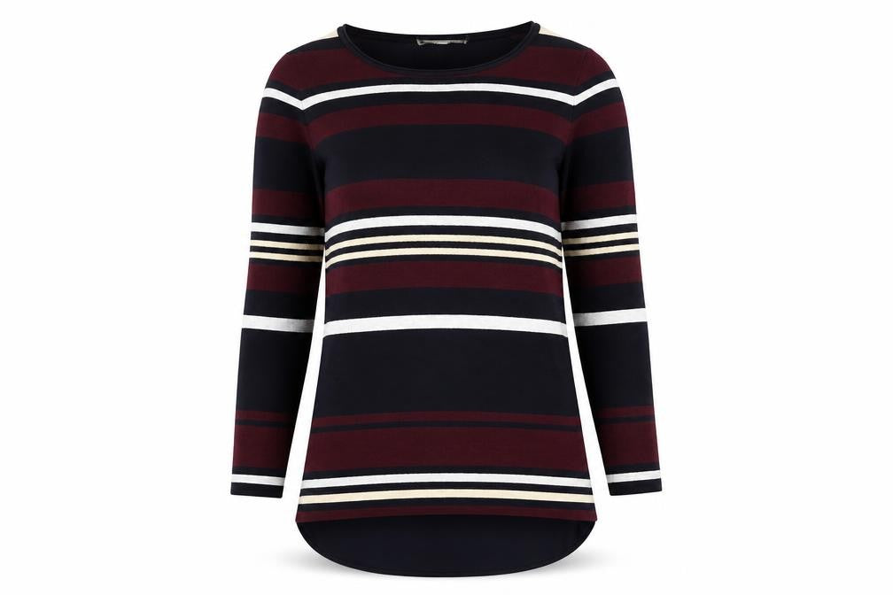 Front view of Principles by Ben de Lisi Women's Striped Cardigan