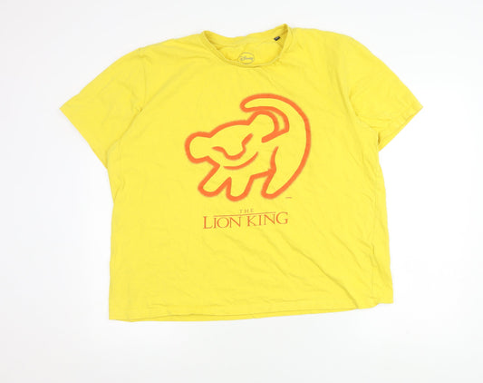 Disney Men's Yellow 'The Lion King' XXL T-Shirt