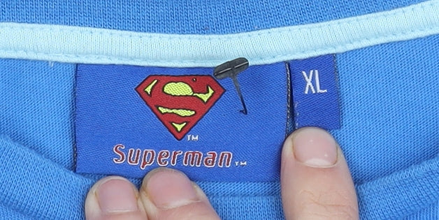 Superman Men's XL Blue Graphic T-Shirt
