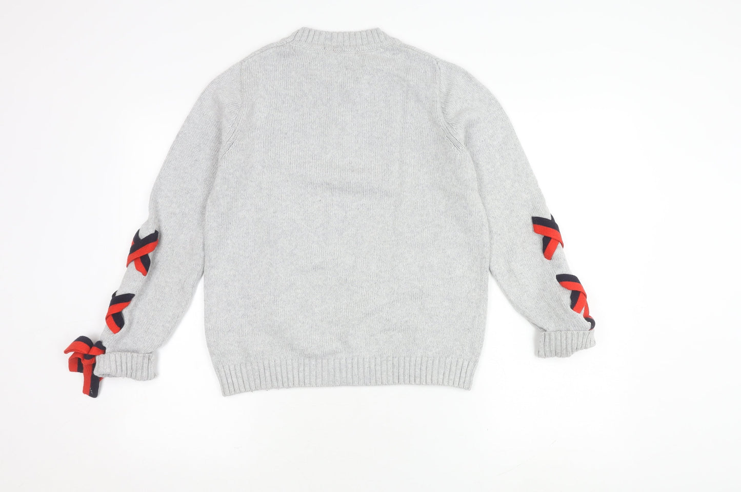 Boden Women's Grey Pullover Jumper, Size S, Bow Detail