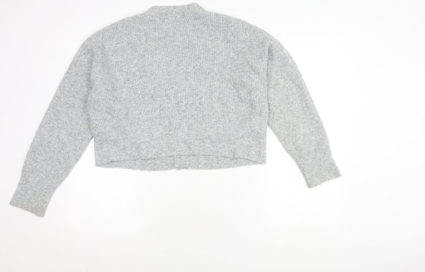 Bershka Women's Grey XS V-Neck Cardigan Knit
