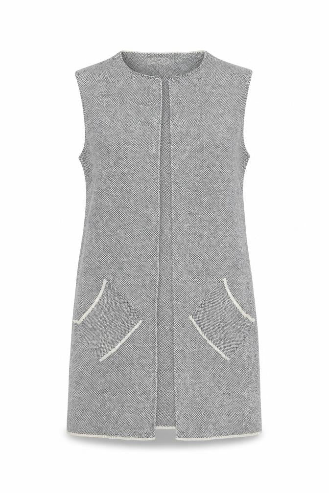 Cocogio Women's Multicolour Knit Vest Open Front Waistcoat, Size S
