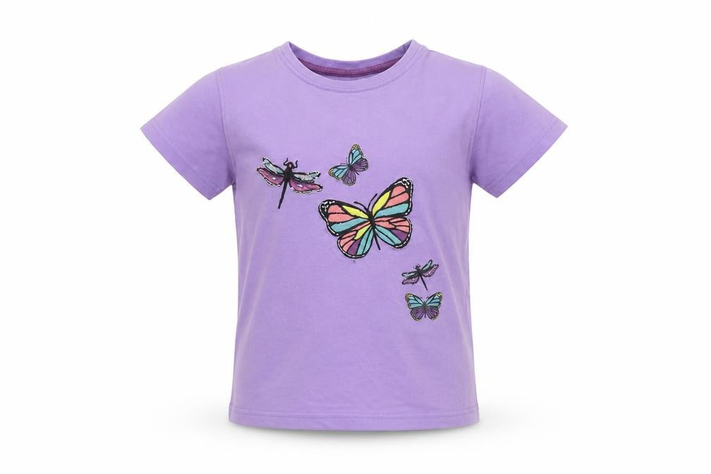 Mountain Warehouse Girls' Purple Butterfly T-Shirt, Size 7-8